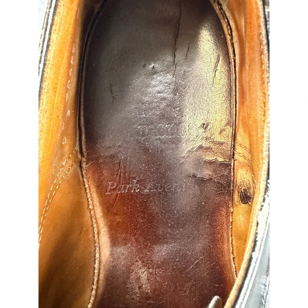 Allen Edmonds Park Avenue Men 8 Black Leather Cap Toe Oxford Dress Shoes USA